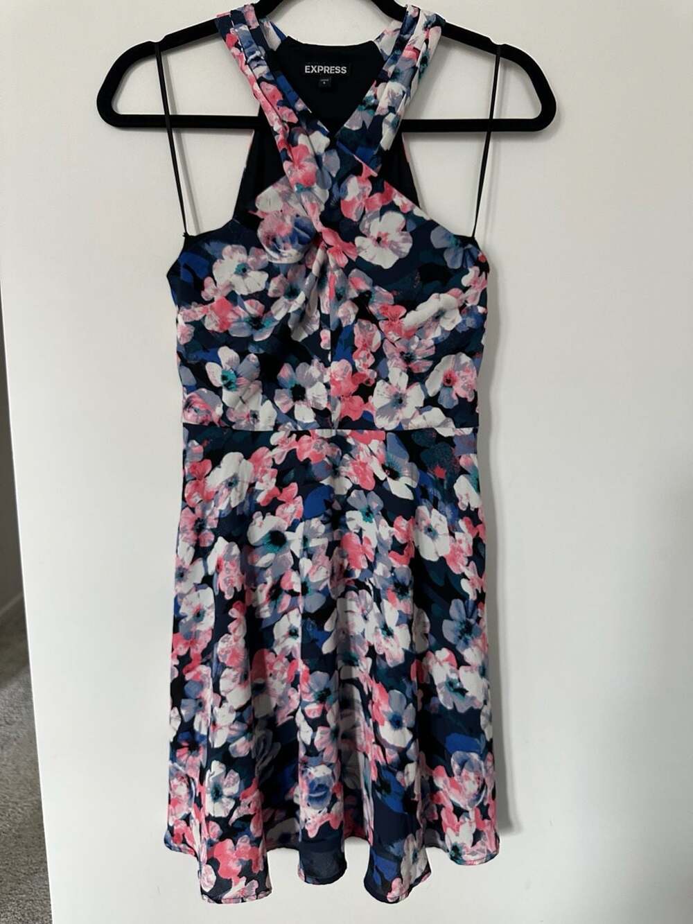 Express Halter Fit and Flare Floral Print Dress Size 4